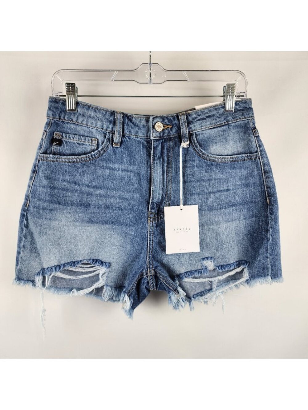 Kancan Shorts Womens 7/27 Blue Ivanna High Rise Mom Jean Short (27x3) KC9145M-OP